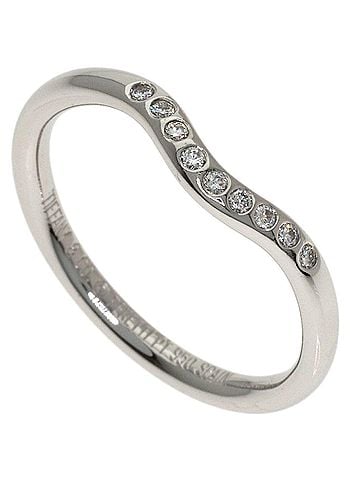 Tiffany & Co. Tiffany &amp; Co. Curved Band Diamond Ring, Platinum PT950, Women's Ring. (view 1)
