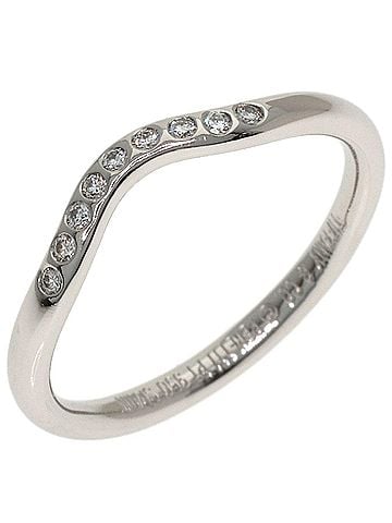 Tiffany & Co. Tiffany &amp; Co. Curved Band Diamond Ring, Platinum PT950, Women's Ring. (view 2)