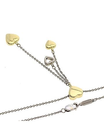 Tiffany & Co. Tiffany &amp; Co. Multi Heart Drop Necklace, 18K Yellow Gold/18KWG, Women's. (view 2)