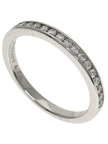Tiffany & Co. Tiffany &amp; Co. Half Eternity Diamond Channel Setting Ring, Platinum PT950, Women's Ring. (view 1)