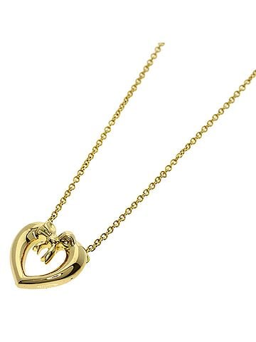 Tiffany & Co. Tiffany &amp; Co. Heart Ribbon Necklace, 18K Yellow Gold, Women's. (view 1)