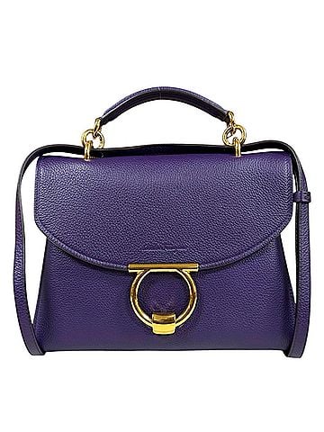 Salvatore Ferragamo Salvatore Ferragamo Margot Gancini Shoulder Bag, Leather GG-21H493 Purple, Women's, 2-way (view 1)