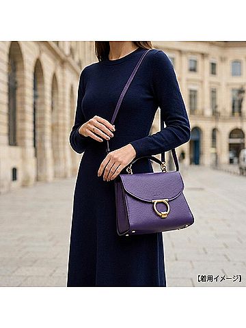 Salvatore Ferragamo Salvatore Ferragamo Margot Gancini Shoulder Bag, Leather GG-21H493 Purple, Women's, 2-way (view 2)