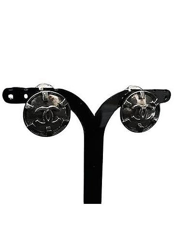 Chanel CHANEL Chanel Earrings Coco Mark 96P Silver Metal Women's (view 1)
