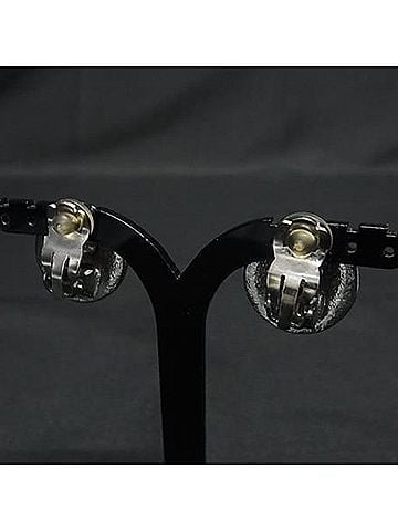 Chanel CHANEL Chanel Earrings Coco Mark 96P Silver Metal Women's (view 2)