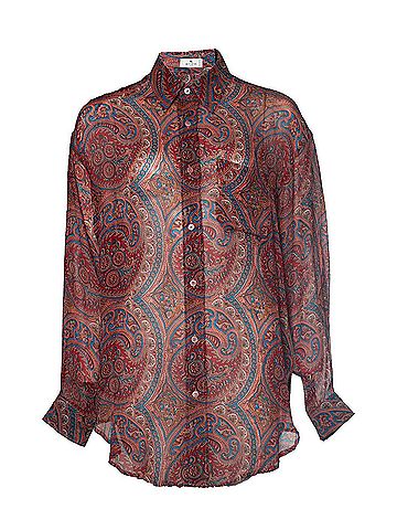 ETRO Etro sheer Paisley printed blouse in red (view 1)