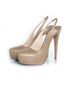 Prada 100% Leather Tan Prada slingback heels with hidden platform Size EU 38 1/2 - photo 1