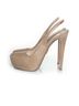 Prada 100% Leather Tan Prada slingback heels with hidden platform Size EU 38 1/2 - photo 2