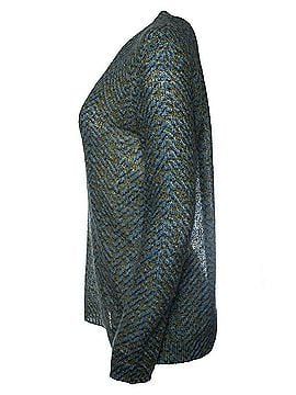 Prada Prada, blue and green printed v neck sweater (view 2)