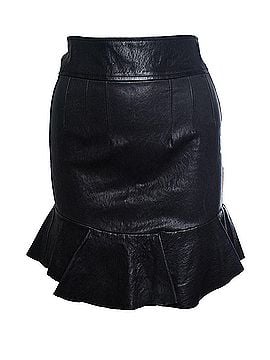 Isabel Marant Isabel Marant, leather skirt with ruffle stroke (view 1)