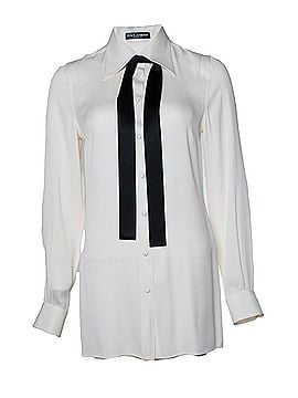 Dolce & Gabbana Dolce &amp; Gabbana, white shirt with black bow (view 1)