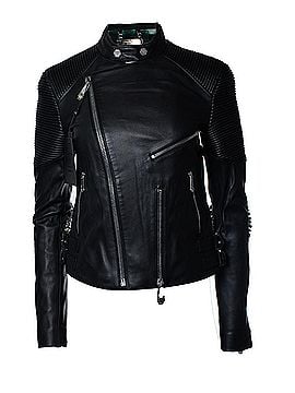 Philipp Plein Philipp Plein, leather biker jacket with studs (view 1)