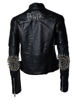 Philipp Plein Philipp Plein, leather biker jacket with studs (view 2)