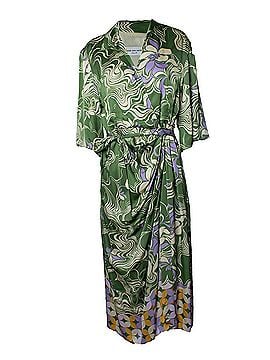 Dries Van Noten Dries van Noten, multi green Dakola wrap dress (view 1)