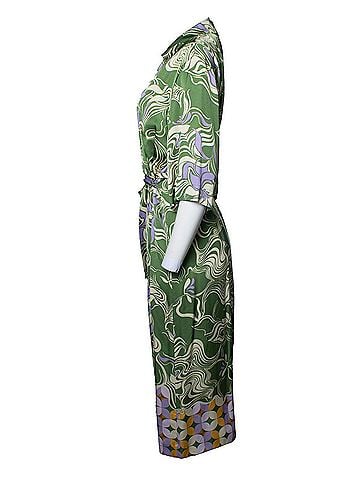 Dries Van Noten Dries van Noten, multi green Dakola wrap dress (view 2)