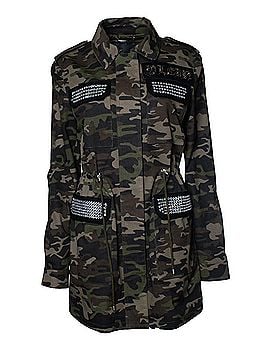 Philipp Plein Philipp Plein, camo printed parka with crystals (view 1)
