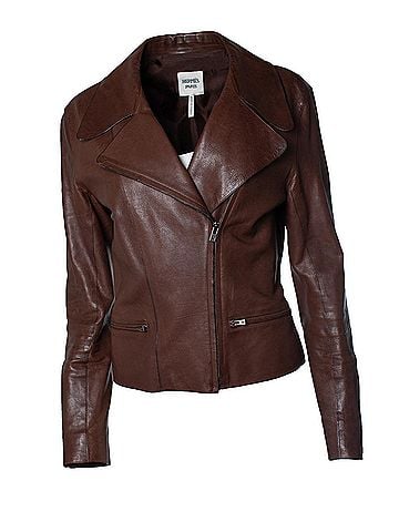Hermès Hermes, leather biker jacket in brown (view 1)