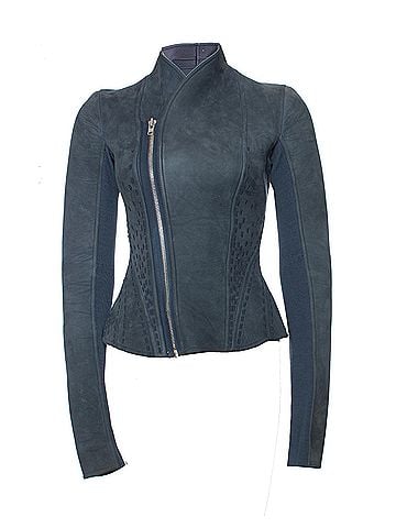 Rick Owens Rick Owens, Lilies Blue bonded Nubuck Campala jacket. (view 1)