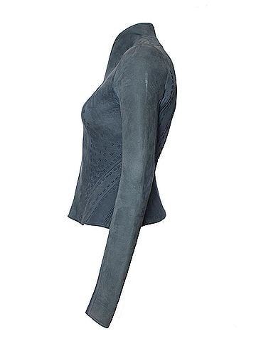 Rick Owens Rick Owens, Lilies Blue bonded Nubuck Campala jacket. (view 2)