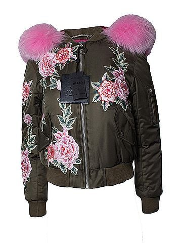 Philipp Plein Philipp Plein, hooded bomber with floral embroidery (view 1)