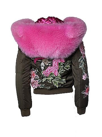Philipp Plein Philipp Plein, hooded bomber with floral embroidery (view 2)
