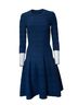 Alaïa 100% Other Blue Alaia, blue flared dress with pattern Size 6 - photo 1
