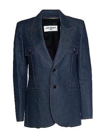 Saint Laurent Saint Laurent, single breasted denim blazer (view 1)