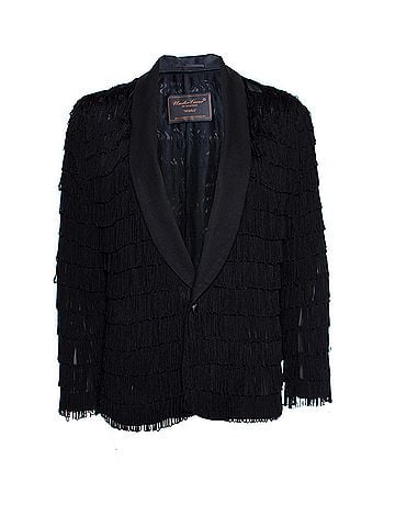Undercover Undercover, semi-transparent jacket with fringes. (view 1)