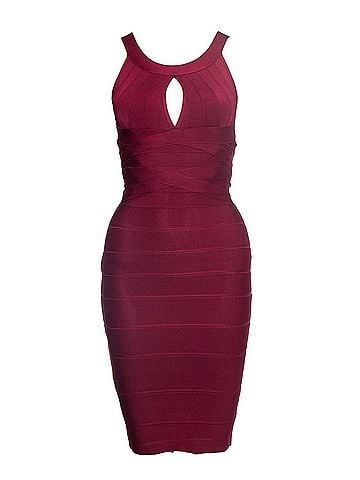 Herve Leger Herve Leger, Bodycon dress with open split (view 1)