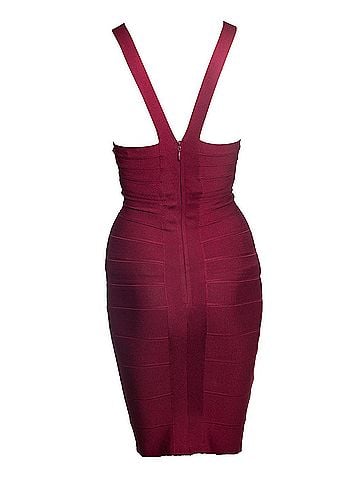 Herve Leger Herve Leger, Bodycon dress with open split (view 2)
