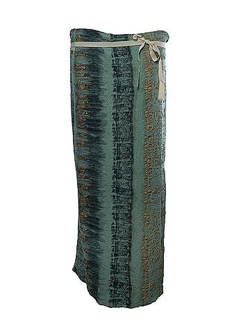 ETRO Etro, green and gold printed maxi skirt (view 1)