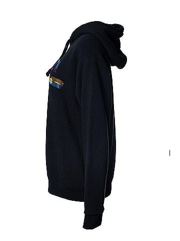 Gucci Gucci, sequinned logo hoodie in black (view 2)