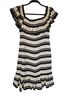 Halston 100% Polyester Stripes Black White Cocktail Dress Size 2 - photo 1