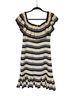 Halston 100% Polyester Stripes Black White Cocktail Dress Size 2 - photo 2