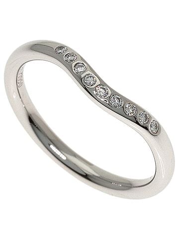 Tiffany & Co. Tiffany &amp; Co. Curved Band Diamond Ring, Platinum PT950, Women's Ring. (view 1)