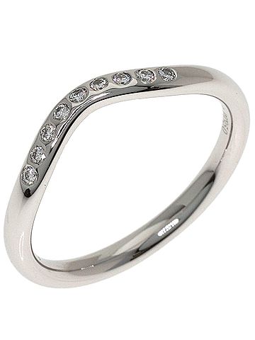 Tiffany & Co. Tiffany &amp; Co. Curved Band Diamond Ring, Platinum PT950, Women's Ring. (view 2)