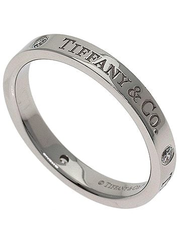Tiffany & Co. Tiffany &amp; Co. Flat Band 3-Piece Diamond Ring, Platinum PT950, Women's. (view 1)