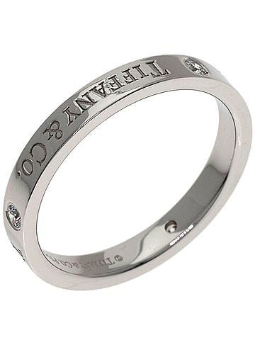Tiffany & Co. Tiffany &amp; Co. Flat Band 3-Piece Diamond Ring, Platinum PT950, Women's. (view 2)