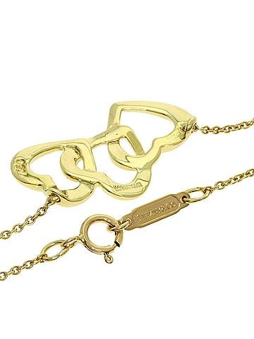 Tiffany & Co. Tiffany &amp; Co. Triple Heart Necklace, 18K Yellow Gold, Women's. (view 2)