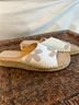 Summer 100% Leather Floral Ivory Tan Mule/Clog Size 9 - photo 4