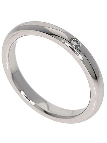 Tiffany & Co. Tiffany &amp; Co. Stacking Band 1P Diamond Ring, Platinum PT950, Women's Ring. (view 1)