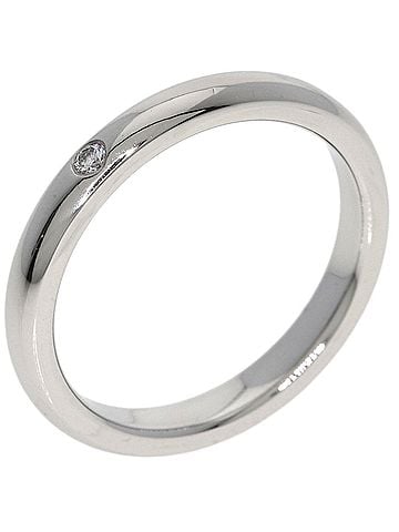 Tiffany & Co. Tiffany &amp; Co. Stacking Band 1P Diamond Ring, Platinum PT950, Women's Ring. (view 2)
