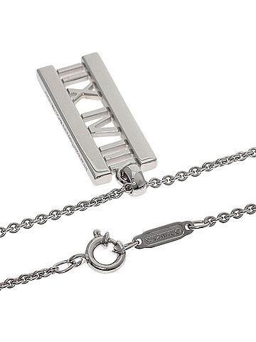 Tiffany & Co. Tiffany &amp; Co. Atlas Bar Diamond Necklace, 18K White Gold, Women's. (view 2)