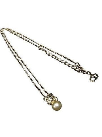 Christian Dior Christian Dior necklace, gold metal, rhinestones, faux pearls. (view 1)