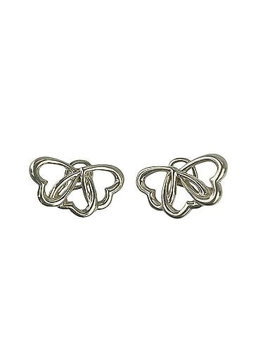 Tiffany & Co. TIFFANY &amp; Co. Tiffany Triple Heart Big Sterling Silver SV925 Earrings, Women's Large Size (view 1)