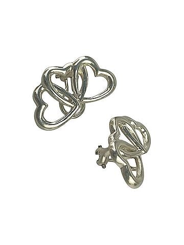 Tiffany & Co. TIFFANY &amp; Co. Tiffany Triple Heart Big Sterling Silver SV925 Earrings, Women's Large Size (view 2)