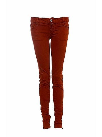 Dsquared2 Dsquared2, orange/red biker jeans with silver hardware in size IT40/S. (view 1)