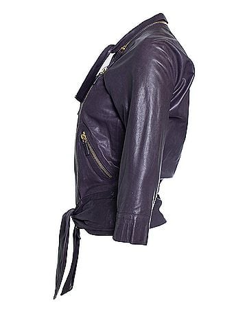 Gucci Gucci, Purple leather biker jacket (view 2)