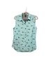 Eddie Bauer Print Blue Sleeveless Button-Down Shirt Size M - photo 1