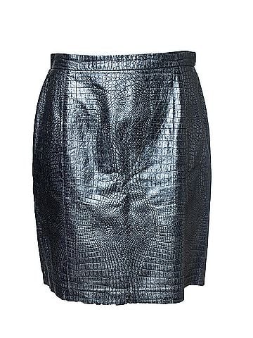 Escada Escada, croc embossed metallic leather skirt (view 1)